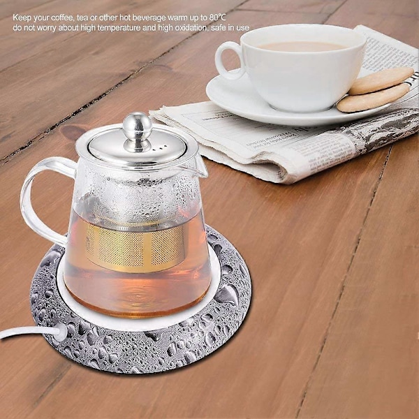 Isolasjonskrusbrikke, USB Kaffekopp Varmeplate, Elektrisk Koppvarmer for Tekopp