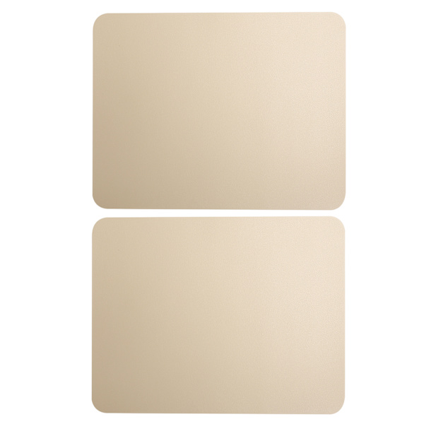 2 st musmatta i PVC-läder, vattentät skrivbordsmatta, kudde, kontor, hem, musskydd, 27 x 21 cm, ljus aprikos
