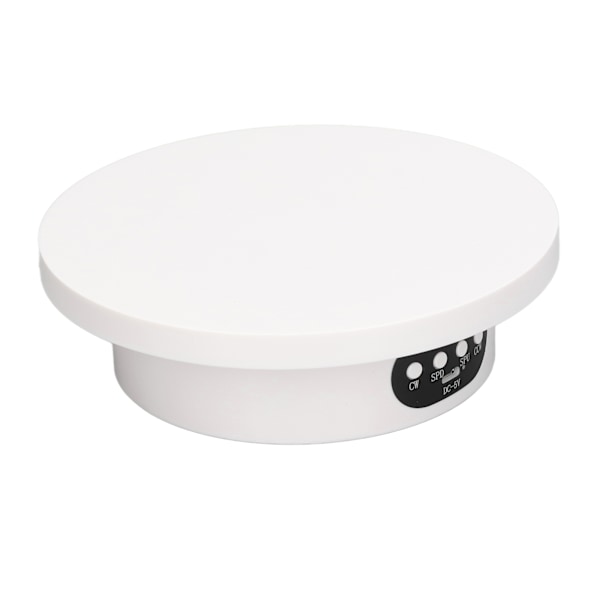 Roterande displaystativ 16 cm vit fjärrkontroll lågbrus elektrisk 360 graders skivspelare displaystativ