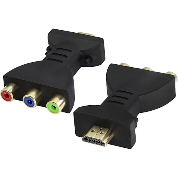 2 st HDMI RCA ljud- och videoadapter, 1080P 3-vägs splitter digital signal AV HDMI till 3 RCA ljudadapter gränssnittskonverterare, lämplig för PC, HDTV, D