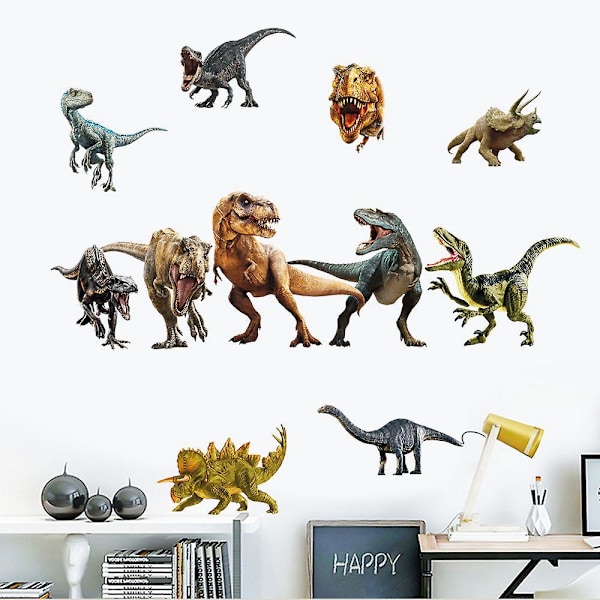 Et sett med Dinosaurer Veggklistremerker Veggdekor for Soverom Stue Kontor Kjøkken