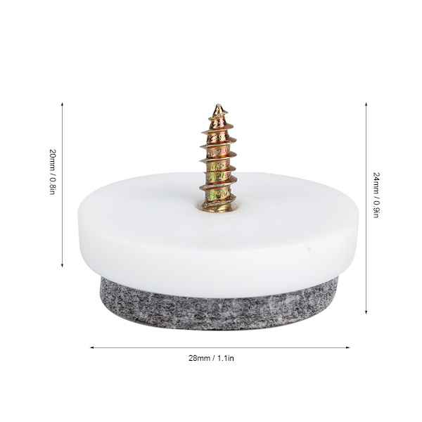 50 st halkfria möbelfötter dynor filt spik för bord soffa stolsben golvskydd (28 mm)