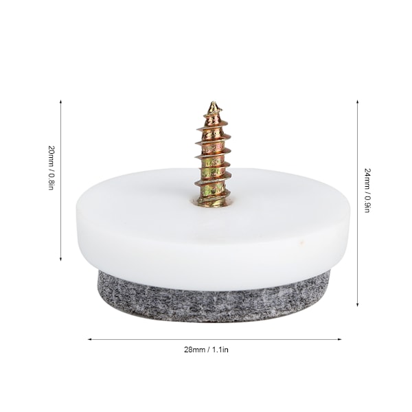 50 stk. skridsikre møbelfødder filtpude filt søm til bord sofa stol ben gulvbeskyttelse (28mm)