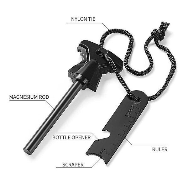 Överlevnadslighter Vattentät Paracord Armband och Striker för Camping Vandring Ryggsäck 2-pack