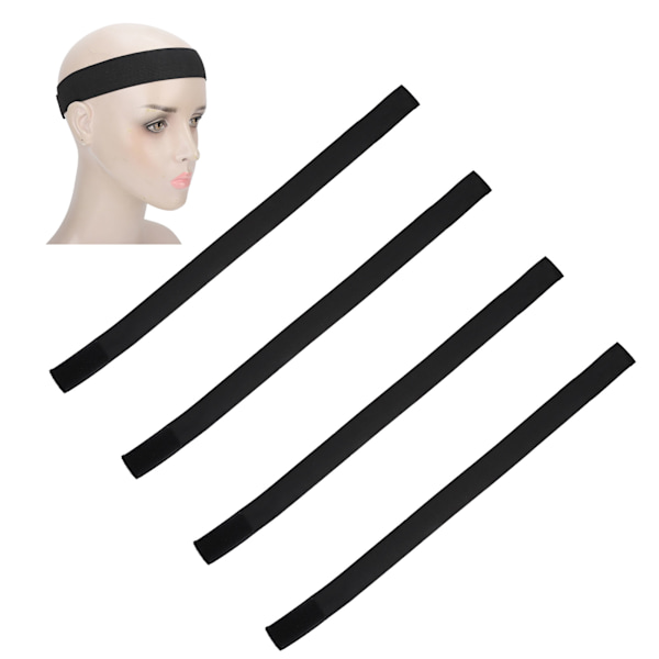 4st Peruk Kanter Elastiska band Bra elasticitet Multifunktionell bredd 3,5 cm Stretch Pannband för Hem Skönhetssalong