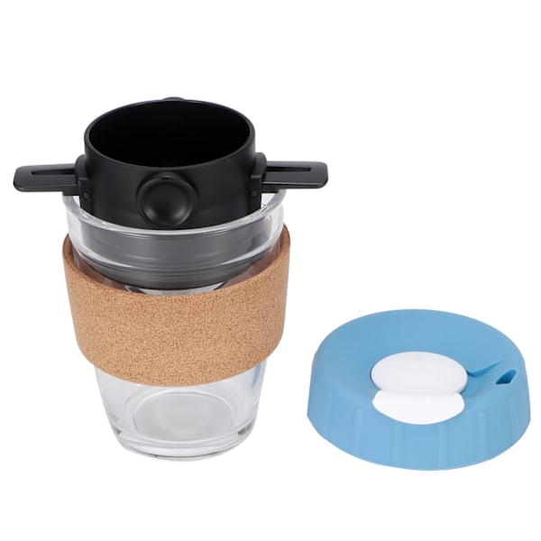 Genanvendelig dryp kaffefilter til te - bærbar dryp i rustfrit stål - blå