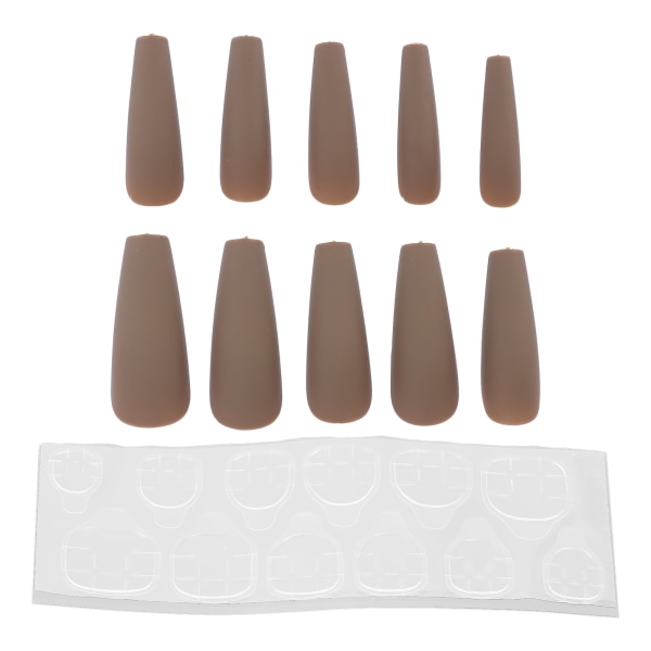 10 stk. Lang kiste blanke falske negle kunstig tryk på fuld dækning Falske spidser Negle Manicure tilbehør til kvinder pigerN5355-06