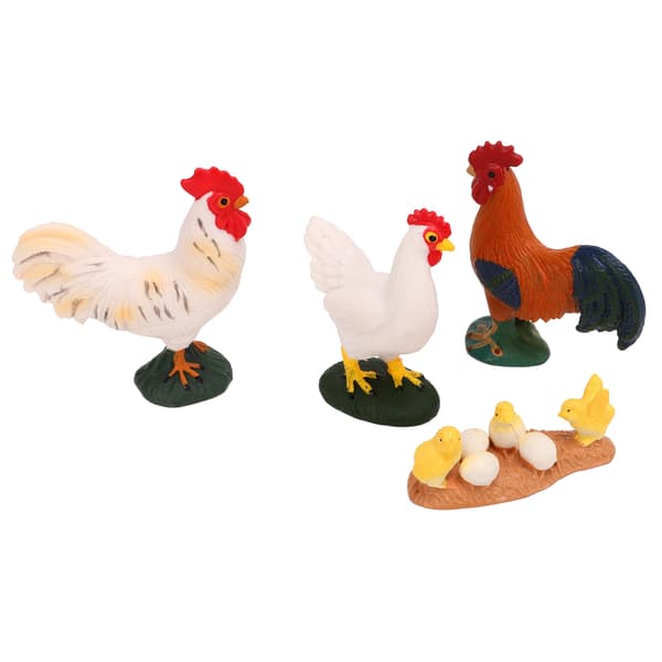 4 stk. bondegårds kyllingedyr legetøj statue simuleret realistisk kylling hane høne model figurer
