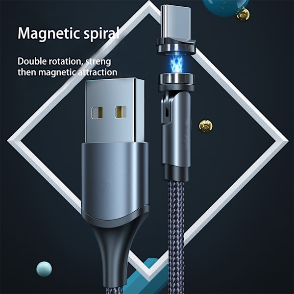 Magnetisk laddningskabel Typ C Laddningskabel Magnet Laddningssladd USB C Laddningskabel