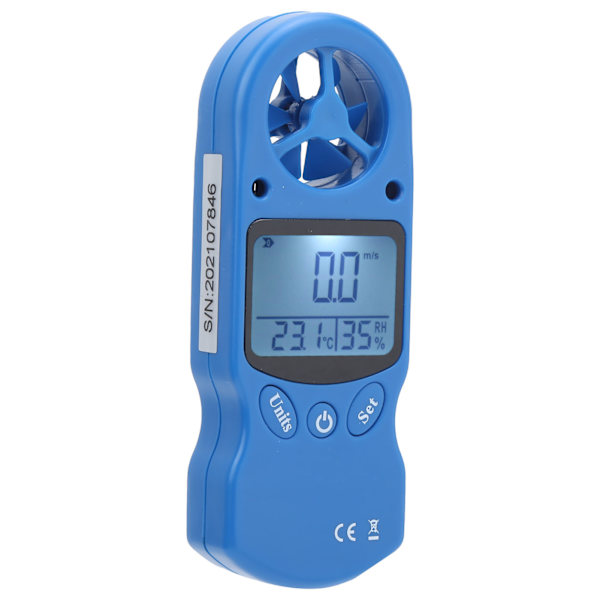 Mini håndholdt digital vindmåler Vindhastighedsmåler 0~30m/s Temperaturmåler tester