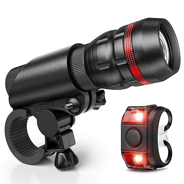Cykelstrålkastare Bakljus Set Zoomable Strålkastare Batteridriven Cykelstrålkastare Set
