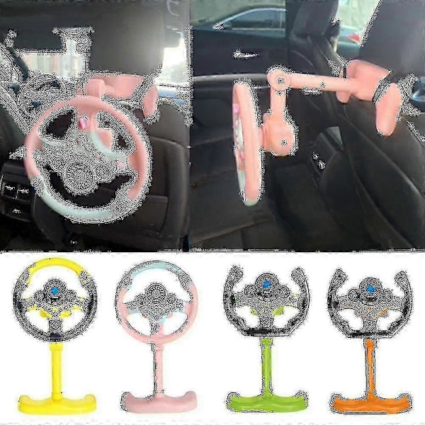 Sähköinen simulaatio-ohjauspyörälelu valolla ja äänellä, opettavainen lasten apukuljettajan autolelu, äänilelu, lahja - Uusi SZJR oranssi