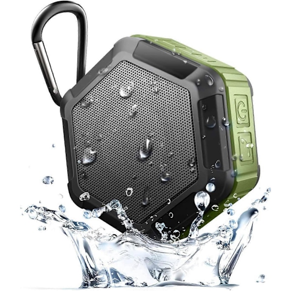 Portabel Mini Bluetooth Duschhögtalare med Krok 12H Speltid Vattentät Bluetooth Högtalare för Strand, Pool, Hem, Fest, Grön