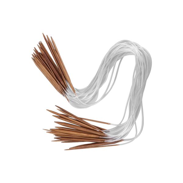 Virka nål set 18 st bambu cirkulära stickor 12 storlekar virka kit för hushållsvävning