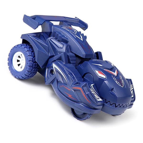Dinosaur Transforming Car Realistisk Deformation Tröghets Scooter Småbarn Barn Leksak Present Blå
