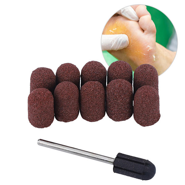 10 st Nageldedikerade huvudslipning Cap Polermaskin Sand Manikyr Pedikyrverktyg (7*13)
