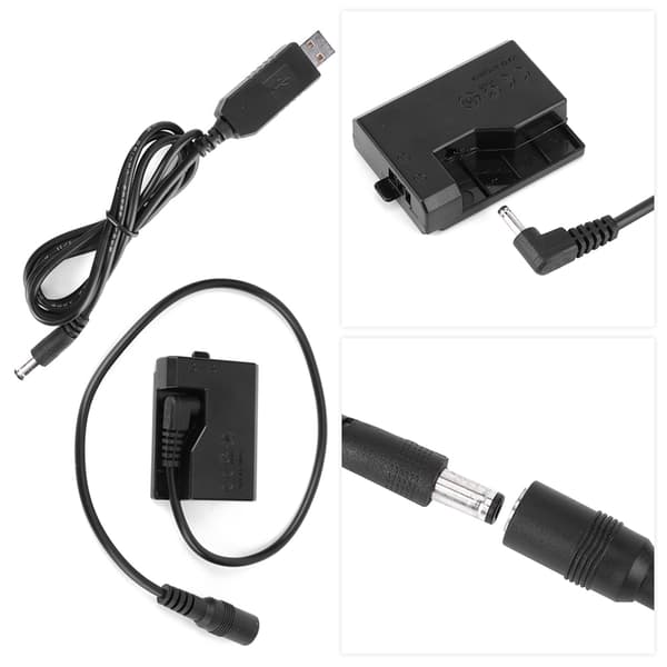 USB til ACK‑E10 full dekoding dummybatteri for Rebel T3/T5/T6/T7/T100 kamera