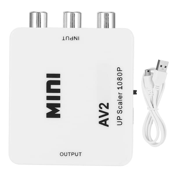 AV til HDMI High Definition Converter Transverter RCA til HDMI AV2HDMI Hvid