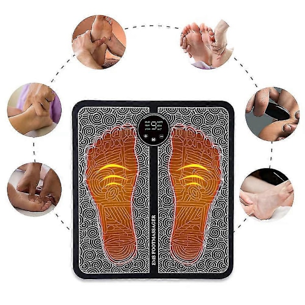Ems Fodstimulator, Fodmassage Måtte, Ems Massage Fodpude, Sammenfoldelige Fødder Og Massage Maskine For Forbedret Muskelpræstation Og Lindring Af Træthed -CH