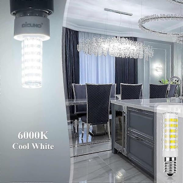 E14 LED-lampa 9W huv, motsvarar 50W halogen, 550LM, Kallvit 6000K, Liten Edisonsockel, Ej dimbar, 2 stycken_SZXM