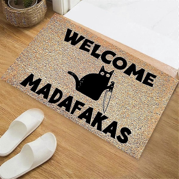 Dark Cat Welcome Madafakas Täyspainettu Ovimatto Hauska Ovimatto Kodin Sisustus Keittiön Kylpyhuoneen Sisustus Anna Pe