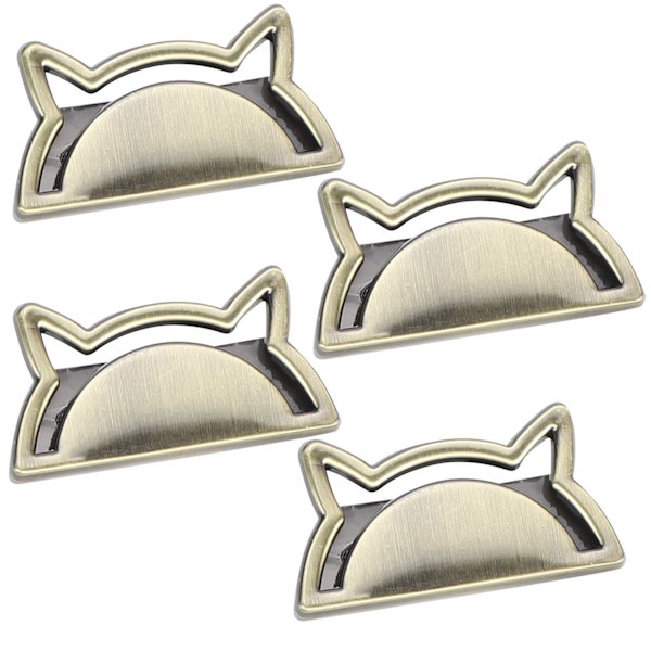 4 Set Metall Dekorativt Spänne Katt Klämma Stopper Läder Varor Bagage Jeans DIY Tillbehör Brons B01-51-52058