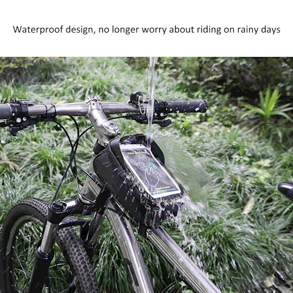 WHEEL UP Regnbestandig Cykelpose Ramme Front Top Tube Reflekterende Cykelposer Touch Screen Taske Mountainbike TilbehørSort Grå