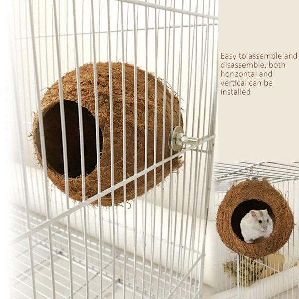 Lemmikkipapukaijan pesä luonnollinen kookospähkinän kuori talo häkki syöttölaite aaltomikot linnut hamsterilelut