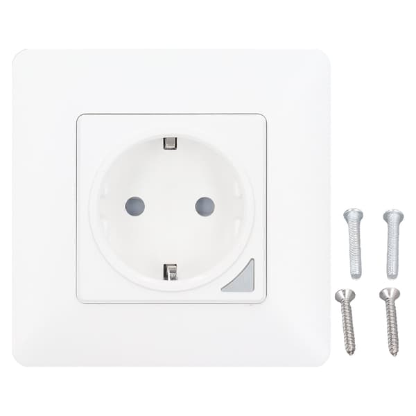 In Wall Smart Socket 2.4Ghz WiFi Telefon Fjernkontroll Stemmestyring PC Panel EU 100‑240V for Google Home