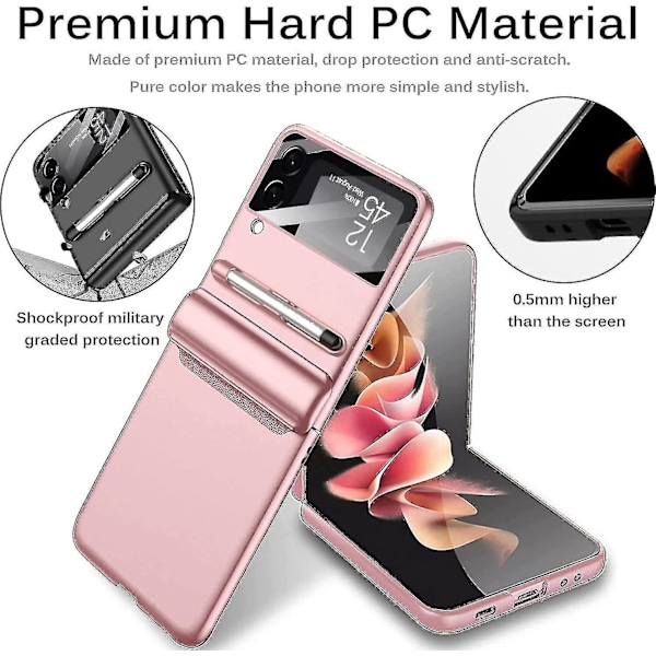 Kompatibelt Samsung Galaxy Z Flip 4 Skal Med S Penna, Magnetiskt Gångjärnsskydd Skal Med Kameraskärmskydd-E