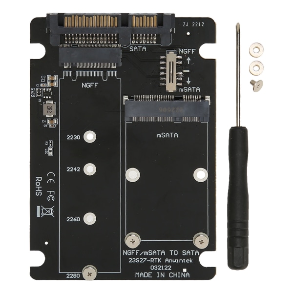 SSD Adapter Kort Dual Bay MSATA M.2 NGFF til SATA 3.0 SSD Converter Adapter Riser Card