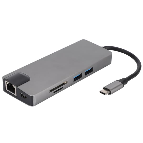 TYPE-C Ethernet Hub til USB3.0 x 2 HDMI Hukommelseskortlæsning Bærbar Kontortilbehør