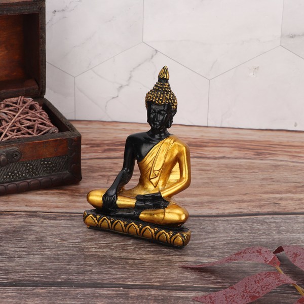 Populære sandbordstilbehør Sydøstasien Buddha Statue Harpiks Craft Ornament (Guld)