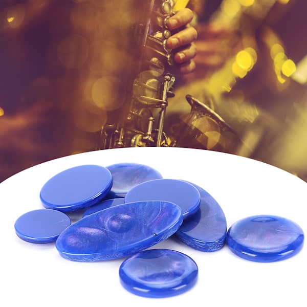 9 stk saksofon knapper innlegg plast dekorasjon musikkinstrument tilbehør blå M02110