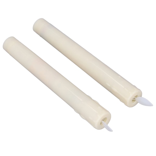 2 st LED-ljus i plast, varma långa LED-ljus, födelsedagsfestatmosfärverktyg för bröllop