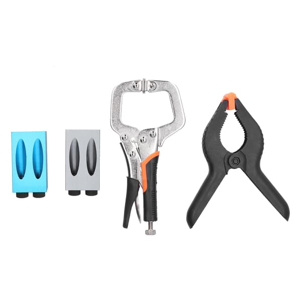 15° Skråhulslokator sæt Aluminiumlegering Træbearbejdningsboreguide Jig Kit Tømrer tilbehør