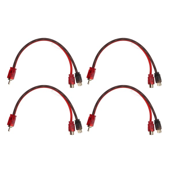 4 pakker RCA-kabel 1 han til 2 hun bilstereo Y-splitterkabel til bilhøjttalersystem