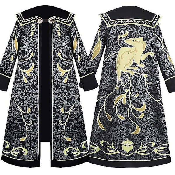 Hogwarts Legacy skolrock Cosplay-kostym för vuxna L Hufflepuff
