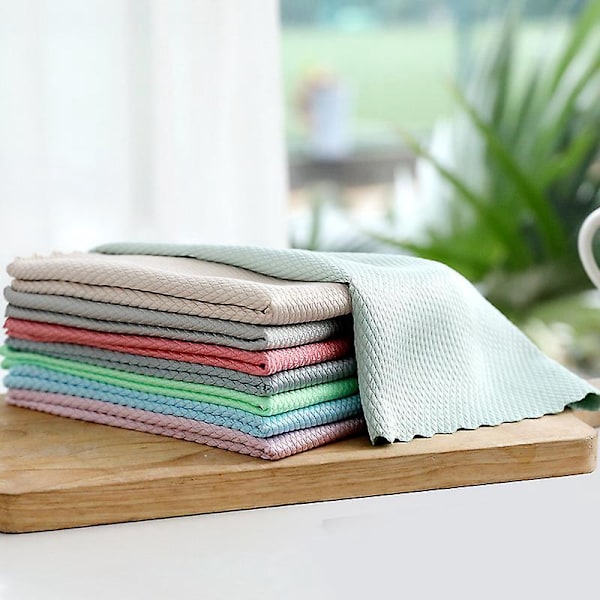Ränderfria Mikrofiber Rengöringsdukar för Glas - 8-pack