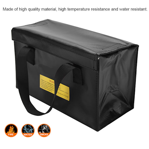 Eksplosionssikker Lipo Battery Safe Bag Stor Pladsopladning Batterier Opbevaringsposer (sort)