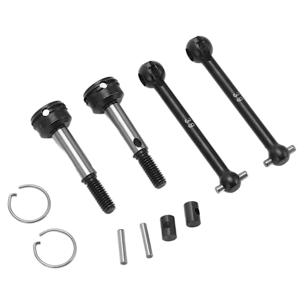 39mm/1,54 tum svart silver bakre CVD drivaxel set universell järn drivaxel RC biltillbehör för Tamiya 1/10 XV01 TC01