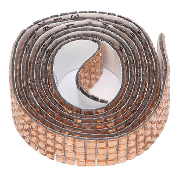 5 Yard Rhinestone Ribbon Sticker Stærk klæbrig selvklæbende krystal Rhinestone Strips til DIY dekoration Golden