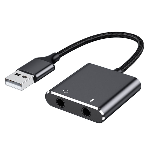 USB extern ljudkortadapter Ljudkortskonverterare med hörlurs- och mikrofonuttag