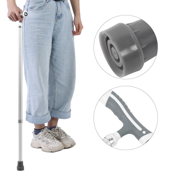 Äldre Walking Cane Aluminiumlegering Anti Slip Justerbar höjd Hand Walking Stick