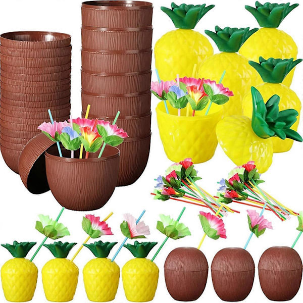 Hawaiisk sommer Ananas Kokos Drikkekopp Juice Drikkekrus