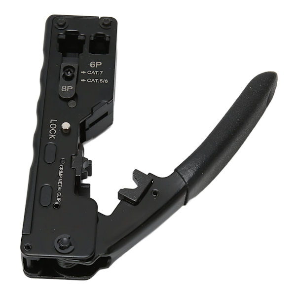 RJ45 krympeverktøy Justerbar krympemodus sikkerhetslås Ethernet-krympeverktøy med skliresistens for Cat5e Cat6a Cat7a