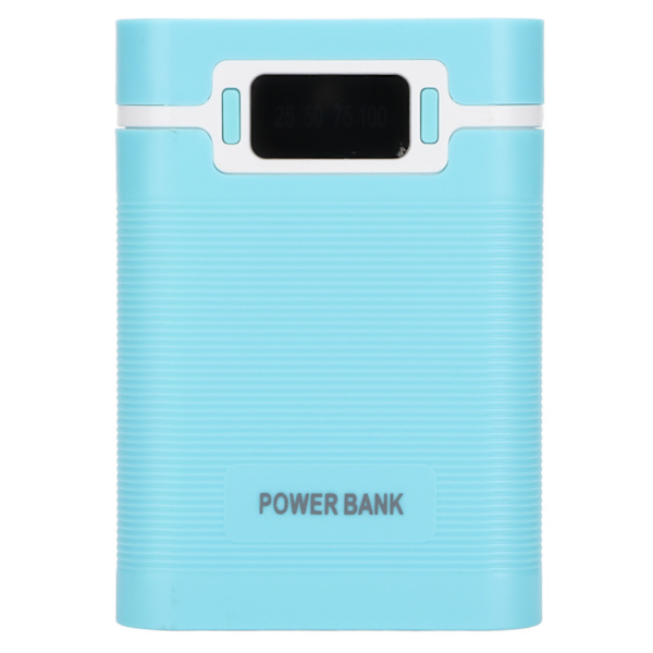 DIY Mobil 18650 Batteriladdare Powerbank 4 Batterier Kapacitetslåda Mikroingång 2-vägsladdning med LCD-display Blå