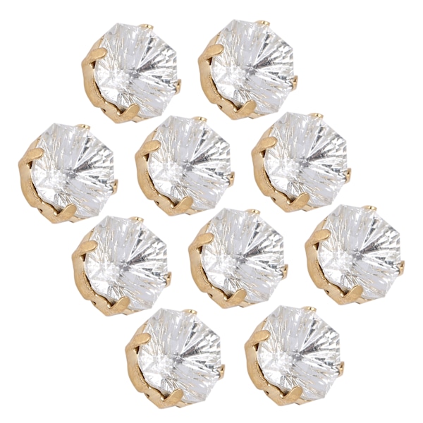 10 st symasklor diamant fett fyrkantig glas hög topp kläder tillbehör dekorationer K9 10mm vit