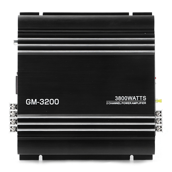 3800W 2-kanals lydforsterker 12V svart aluminiumslegering bil Hifi stereo forsterker