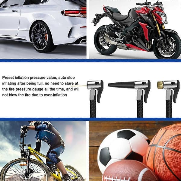 Bil Luftpump 150PSI Sladdlös Luftkompressor Bärbar Elektrisk Däckpump med LED-ljus Auto-avstängningsfunktion för Bil Motorcykel Cykeldäck Bollar